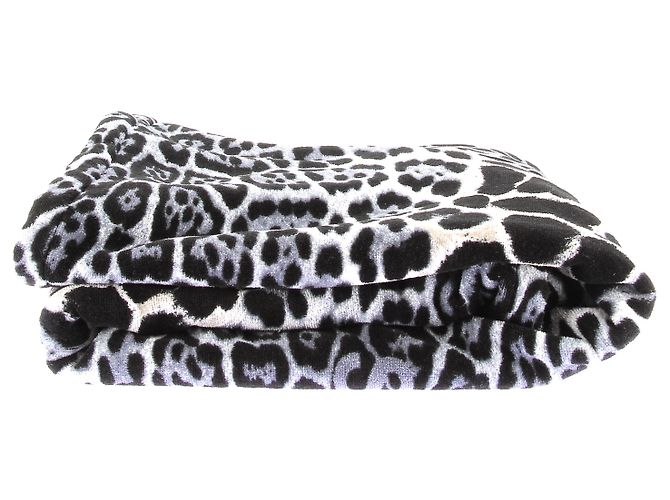 Saint Laurent Asciugamano da bagno leopardato Nero - vista 3