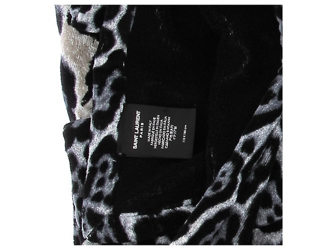Saint Laurent Asciugamano da bagno leopardato Nero - vista 4