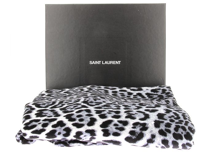 Saint Laurent Asciugamano da bagno leopardato Nero - vista 6