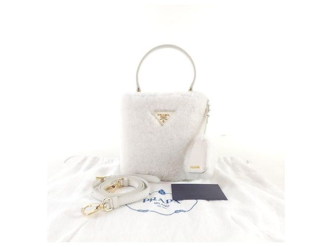 Prada Bolso Tote Panier de shearling, bolso de hombro, bolso cruzado - vista 7