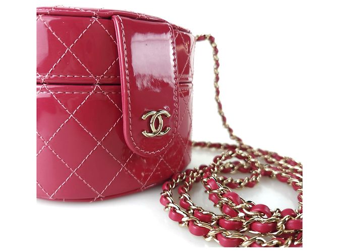 Chanel Lack Kosmetiktasche Umhängetasche Rot - Ansicht 2