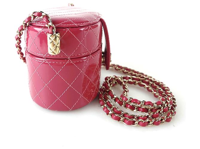 Chanel Lack Kosmetiktasche Umhängetasche Rot - Ansicht 3