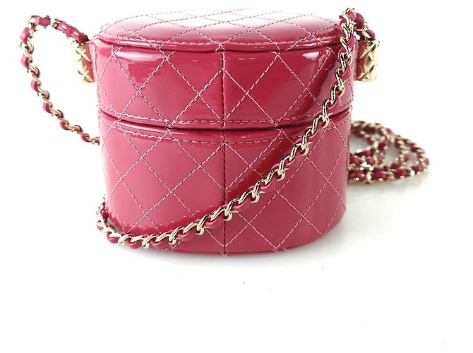 Chanel Lack Kosmetiktasche Umhängetasche Rot - Ansicht 4