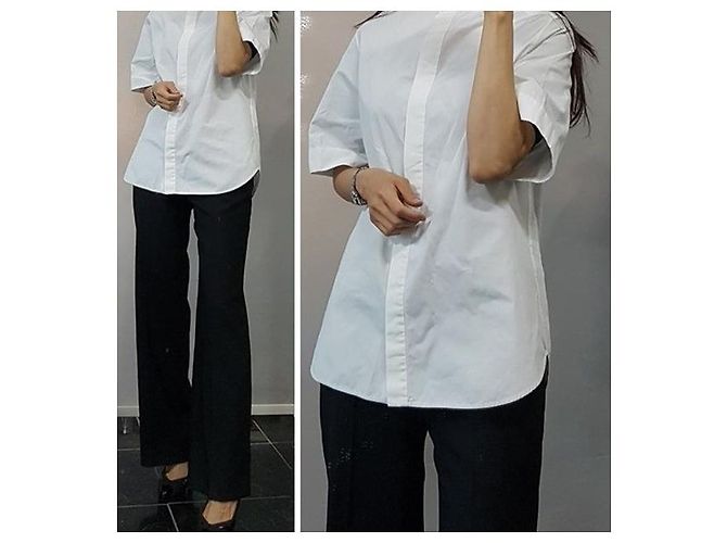 Chloé Camicia a maniche corte con colletto cinese per donne - vista 9