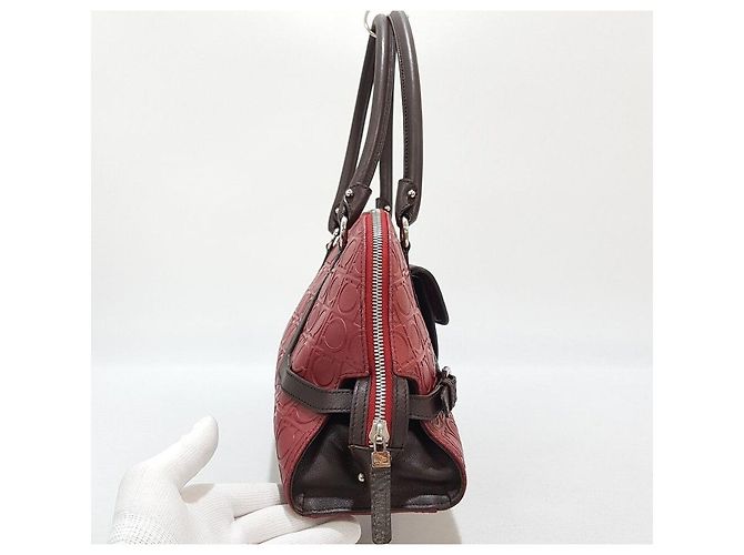 Salvatore Ferragamo Borsa Tote Decorativa Gancini Rosso - vista 4