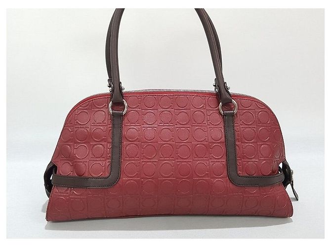 Salvatore Ferragamo Borsa Tote Decorativa Gancini Rosso - vista 5