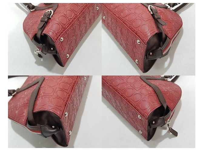 Salvatore Ferragamo Borsa Tote Decorativa Gancini Rosso - vista 7