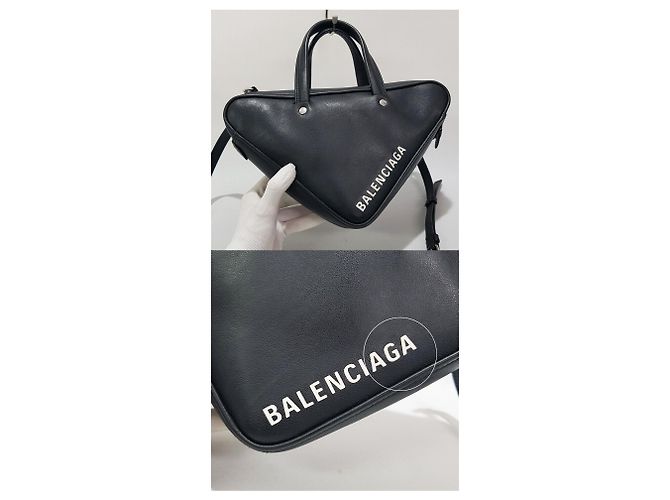 Balenciaga Borsa a tracolla Triangle XS con logo Argento - vista 3