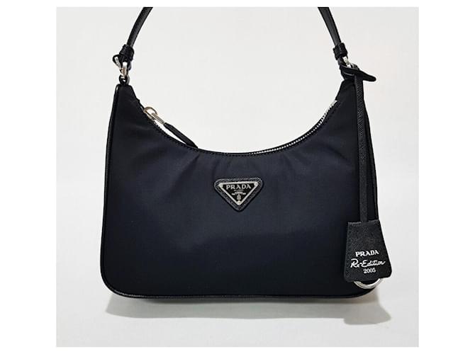 Prada Borsa Mini in Nylon Rieditata Nero - vista 2