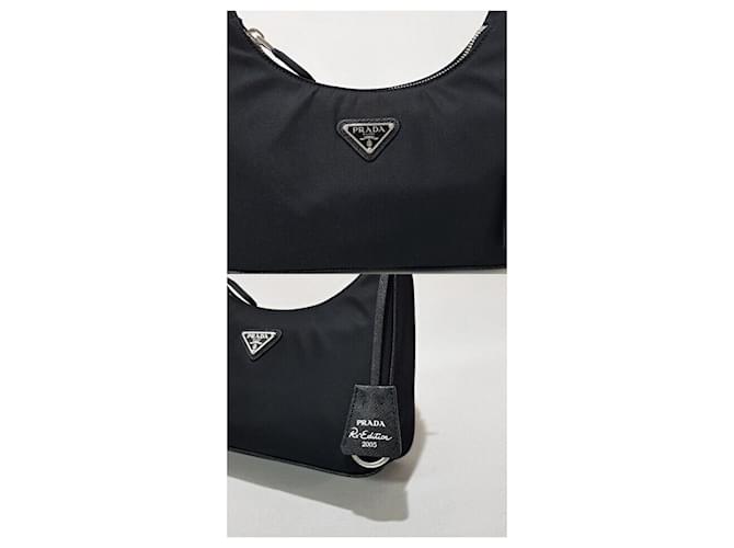 Prada Borsa Mini in Nylon Rieditata Nero - vista 3