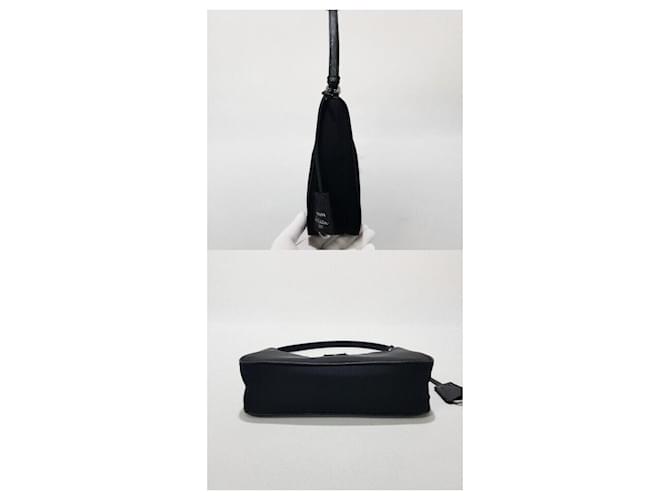 Prada Borsa Mini in Nylon Rieditata Nero - vista 4