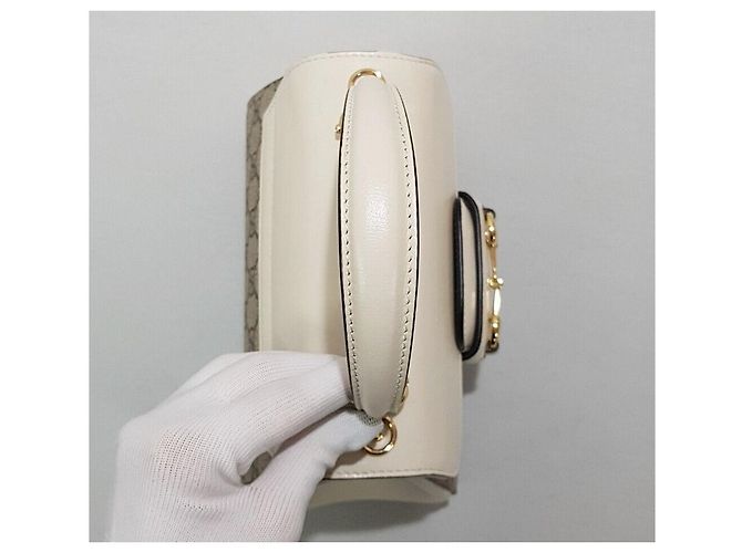 Gucci Mini-Top-Handle-Umhängetasche Horsebit Silber - Ansicht 5