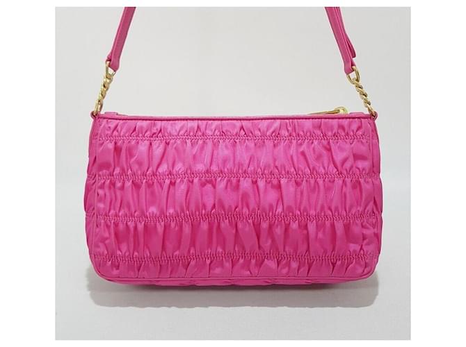 Prada Borsa a catena Gaufre Rosa - vista 5