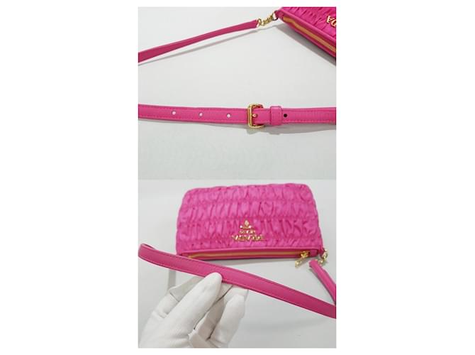 Prada Borsa a catena Gaufre Rosa - vista 6