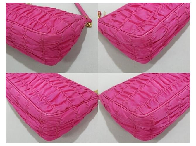 Prada Borsa a catena Gaufre Rosa - vista 8
