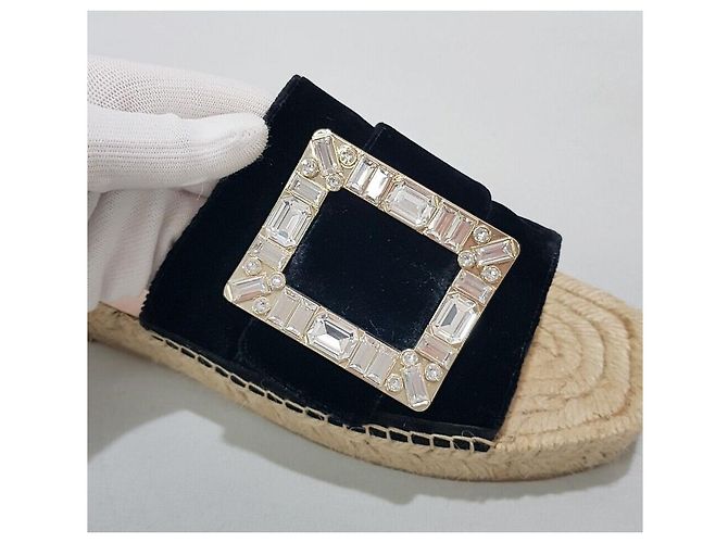 Roger Vivier Sandalias de esparto con hebilla de cristal - vista 4