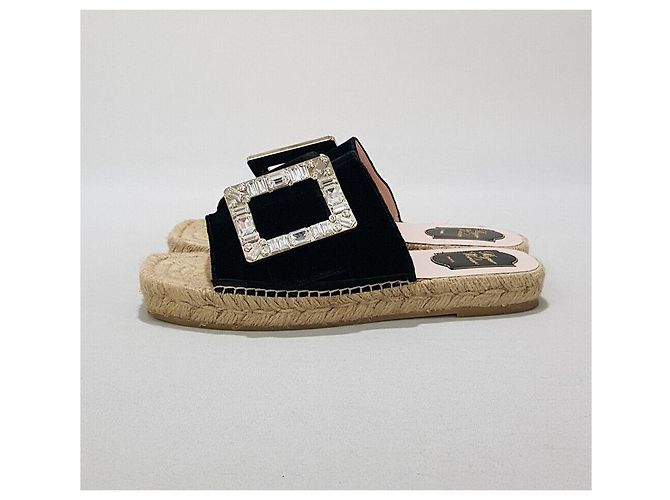 Roger Vivier Sandalias de esparto con hebilla de cristal - vista 5