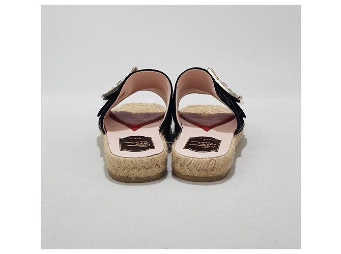 Roger Vivier Sandalias de esparto con hebilla de cristal - vista 6