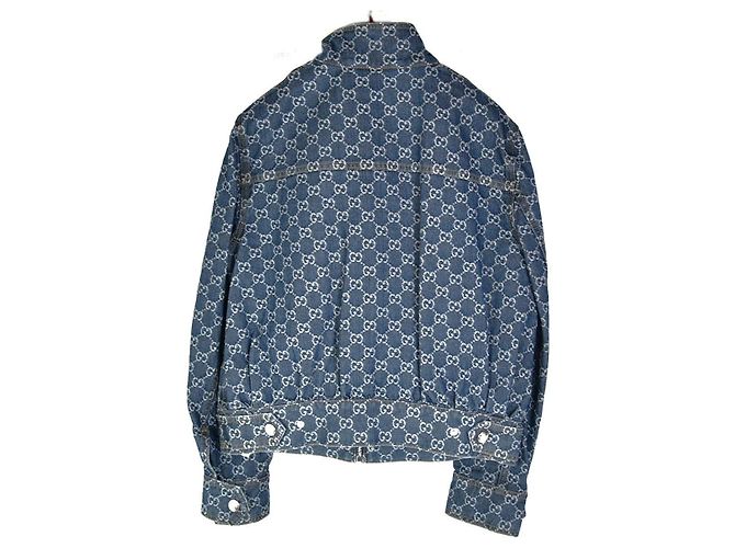 Gucci Denim-Jacquard-Jacke Blau - Ansicht 3