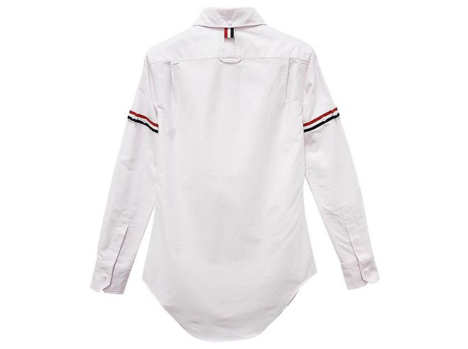 Thom Browne Camicia Oxford a Strisce Tre Strisce Rosa Chiaro - vista 15