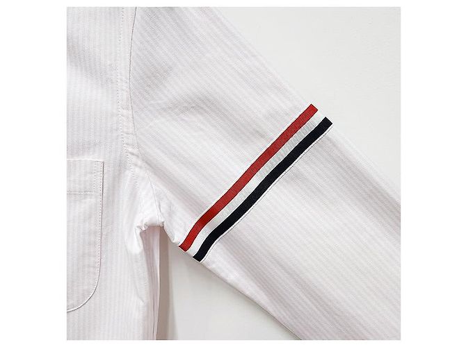 Thom Browne Camicia Oxford a Strisce Tre Strisce Rosa Chiaro - vista 19