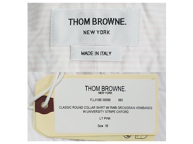 Thom Browne Camicia Oxford a Strisce Tre Strisce Rosa Chiaro - vista 23