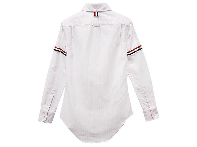 Thom Browne Camicia Oxford a Strisce Tre Strisce Rosa Chiaro - vista 3