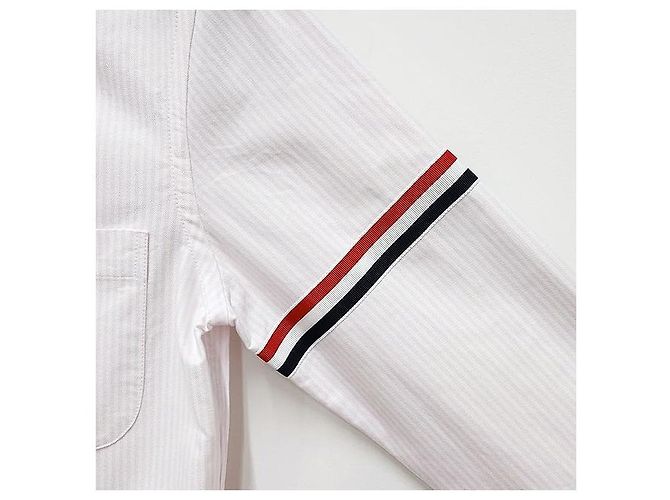 Thom Browne Camicia Oxford a Strisce Tre Strisce Rosa Chiaro - vista 7
