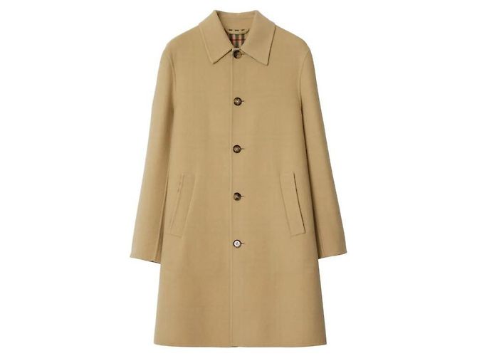 Burberry Mid-Length Wool Car Coat Orange - view 4