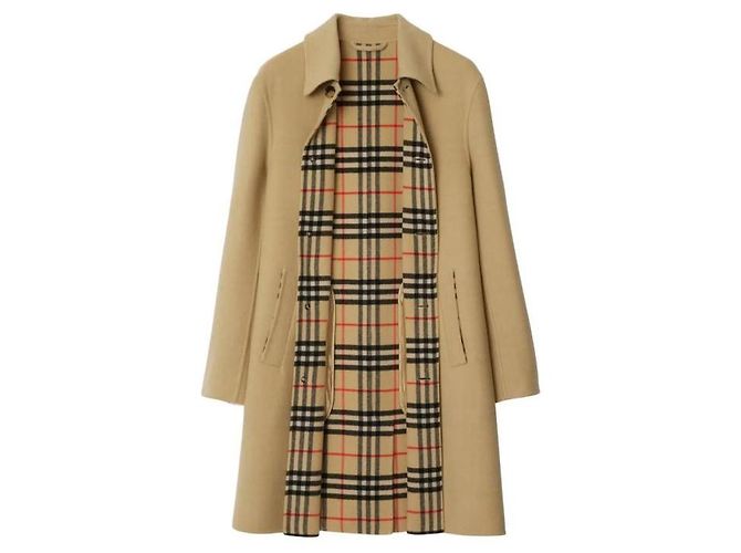 Burberry Mid-Length Wool Car Coat Orange - view 6