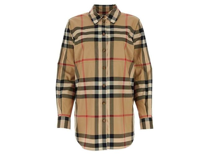 Burberry Camicia in cotone a quadri Arancione - vista 4
