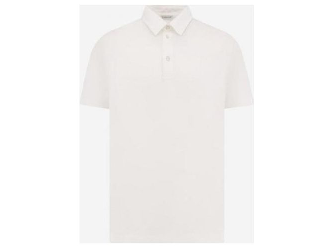 Moncler Polo con Patch Logo Argento - vista 4
