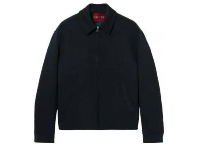 Gucci Jacquard Wool Zip Jacket Black - view 4
