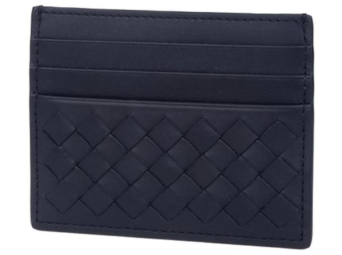 Bottega Veneta Portafoglio per carte Intrecciato Blu - vista 3