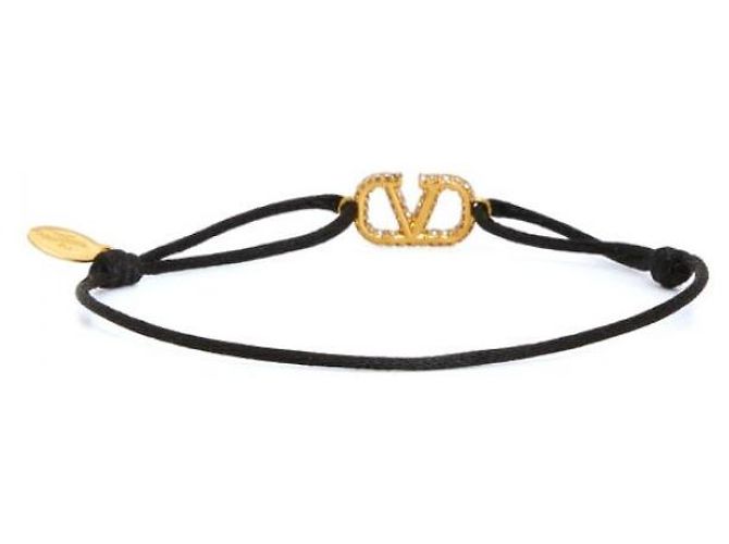 Valentino Pulseira de algodão com logo Garavani - vista 5