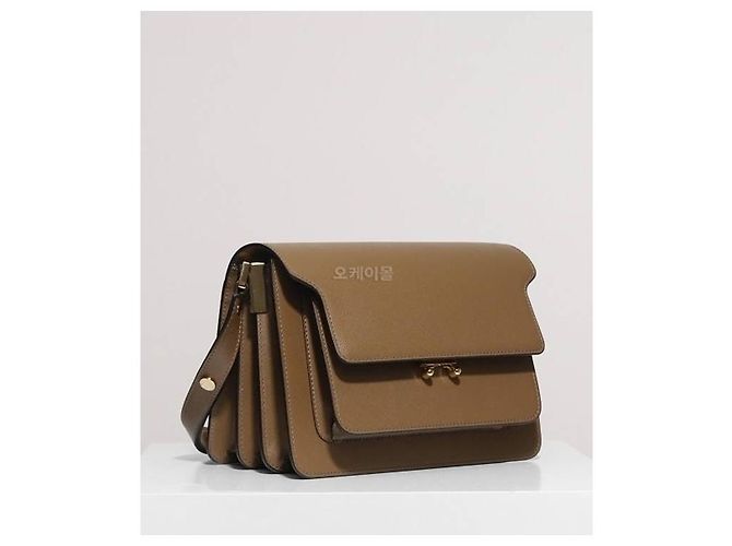 Marni Borsa Trunk Saffiano Media Marrone - vista 4