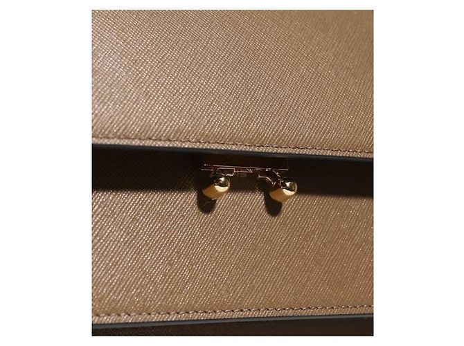 Marni Borsa Trunk Saffiano Media Marrone - vista 7