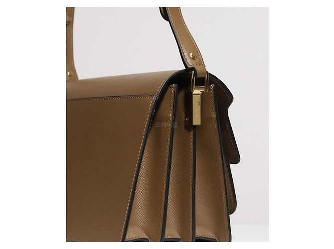 Marni Borsa Trunk Saffiano Media Marrone - vista 8