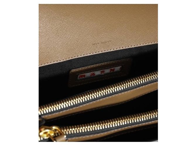 Marni Borsa Trunk Saffiano Media Marrone - vista 9