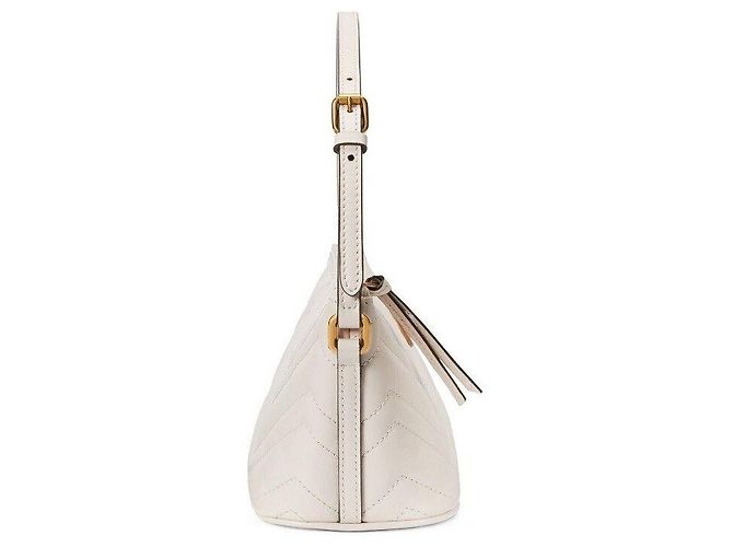 Gucci Borsa a Spalla GG Marmont Matelassé Bianco - vista 4