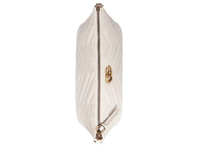 Gucci Borsa a Spalla GG Marmont Matelassé Bianco - vista 5