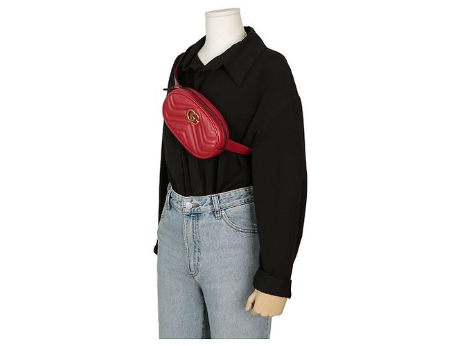 Gucci GG Marmont Gürteltasche Rot - Ansicht 10