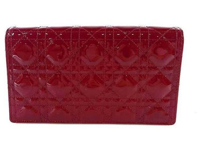 Dior Pochette a tracolla in vernice Cannage con catena per donna - vista 2