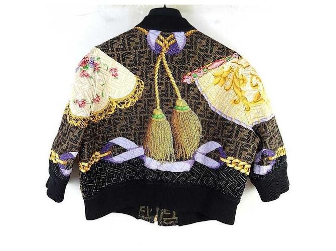 Fendi Versace FF Barock Seidenblousonjacke Mehrfarben - Ansicht 3