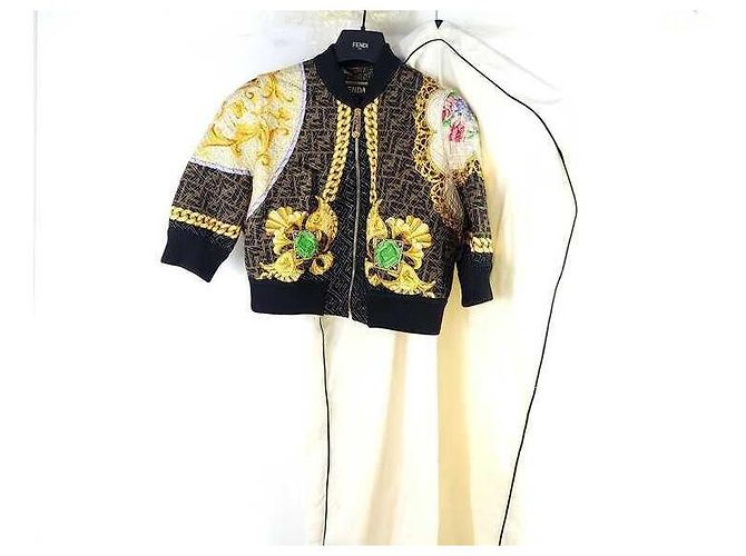 Fendi Versace FF Barock Seidenblousonjacke Mehrfarben - Ansicht 5
