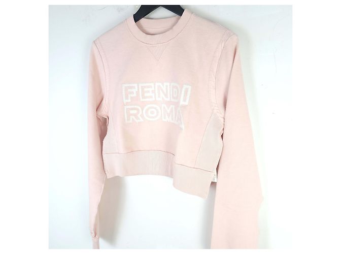 Fendi Pull court en maille avec logo - vue 2