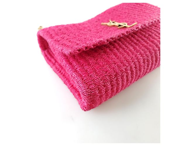 Saint Laurent Raffia Kate Chain Shoulder Bag - view 5