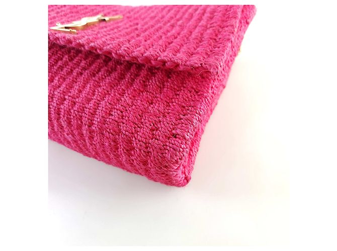 Saint Laurent Raffia Kate Chain Shoulder Bag - view 6