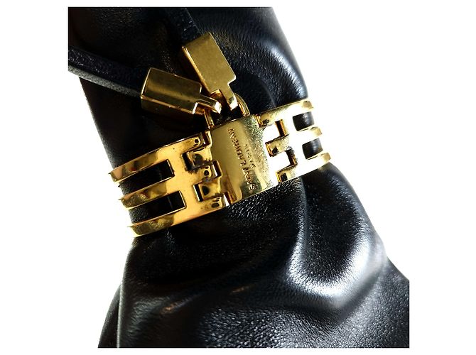 Saint Laurent Pochette da Sera in Pelle di Agnello Nera - vista 5