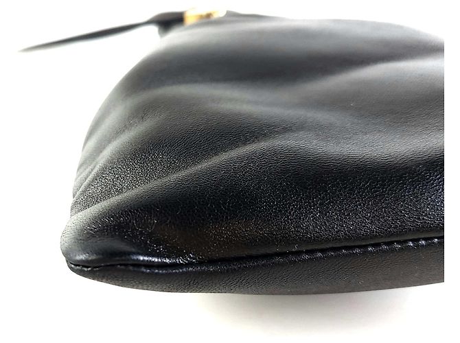 Saint Laurent Pochette da Sera in Pelle di Agnello Nera - vista 6